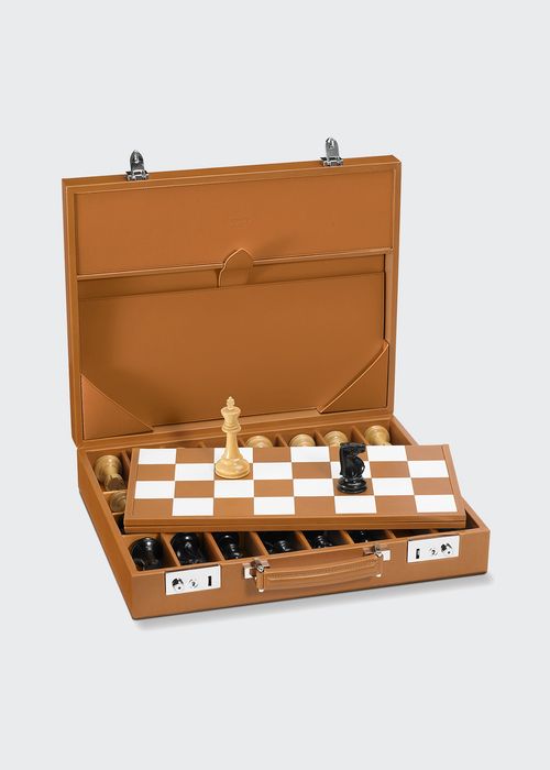 Hanover Leather & Wood Chess Set