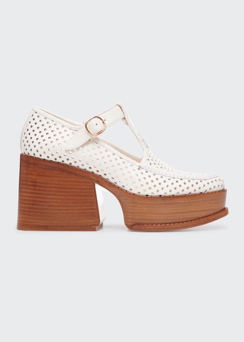 Aria Perforated Mary Jane Platform Loafers