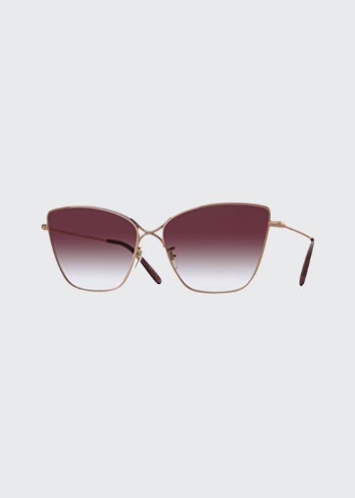 Marlyse Oversized Metal Cat-Eye Sunglasses