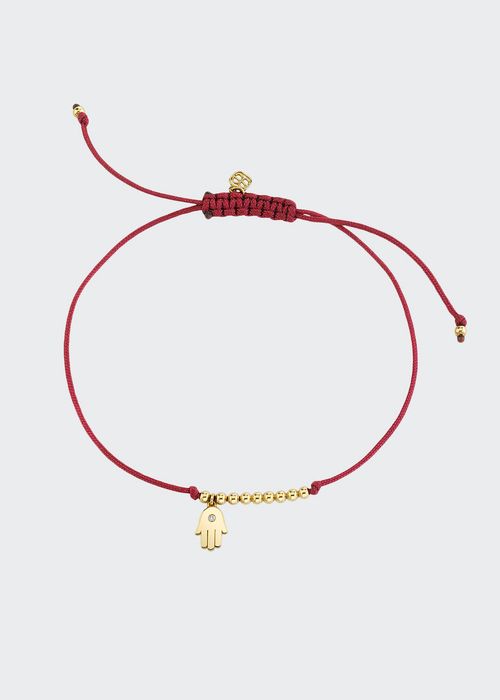 Diamond Hamsa Pull-Cord Bracelet
