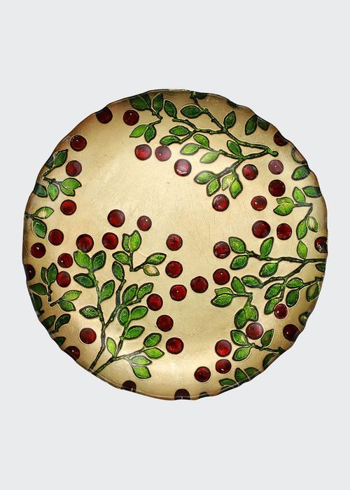 Cranberry Glass Salad Plate
