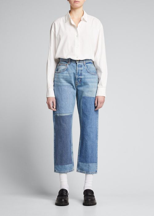 Marcel Mid-Rise Relaxed Straight Crop Jeans