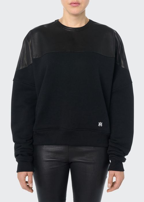 Hybrid Leather Pullover