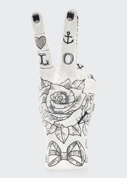 Tattoo Peace Sign Lady Hand Clutch Bag