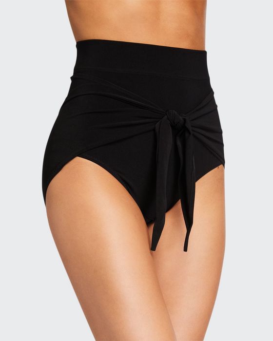 Diaper Tie-Front High-Waist Bikini Bottom