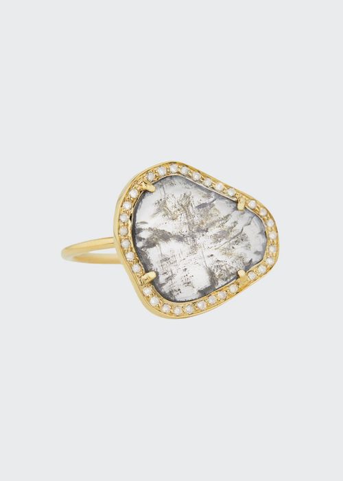 14k Yellow Gold Stella Diamond Slice and Halo Ring