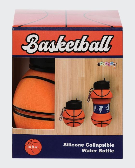 Kid's Basketball Silicone Collapsible Water Bottle