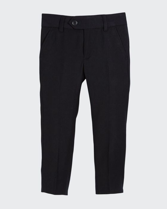 Straight-Leg Suit Pants, Navy, Size 2-14