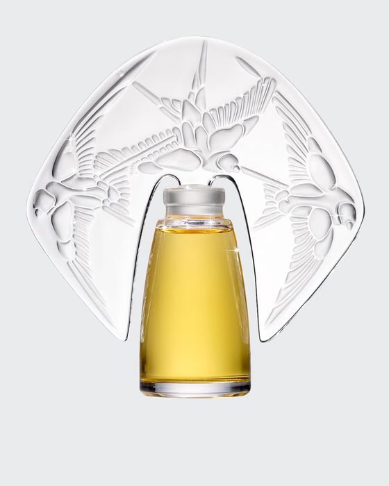 Amorem Rose Parfum presented in a Lalique Crystal Flacon, 1 oz. / 30 mL