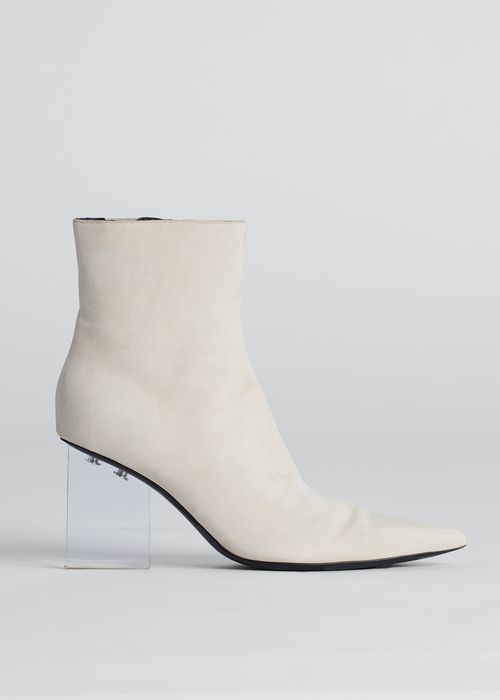 City Suede Clear-Heel Boots