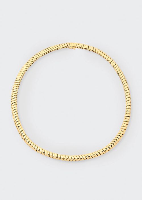 Zoe 18k Yellow Gold Plain Choker Necklace