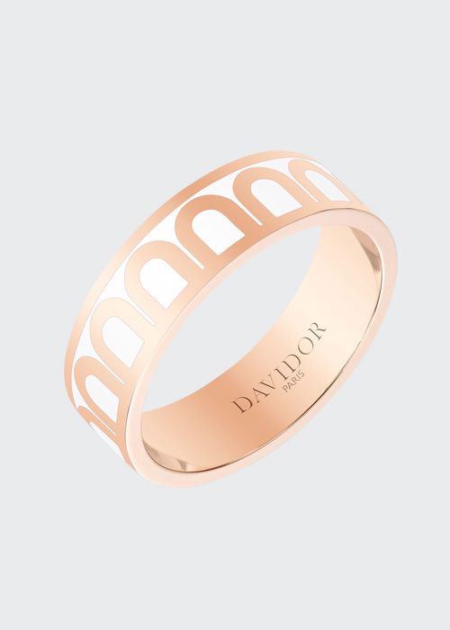 L'Arc de Davidor 18k Rose Gold Ring - Med. Model, Neige, Size 57