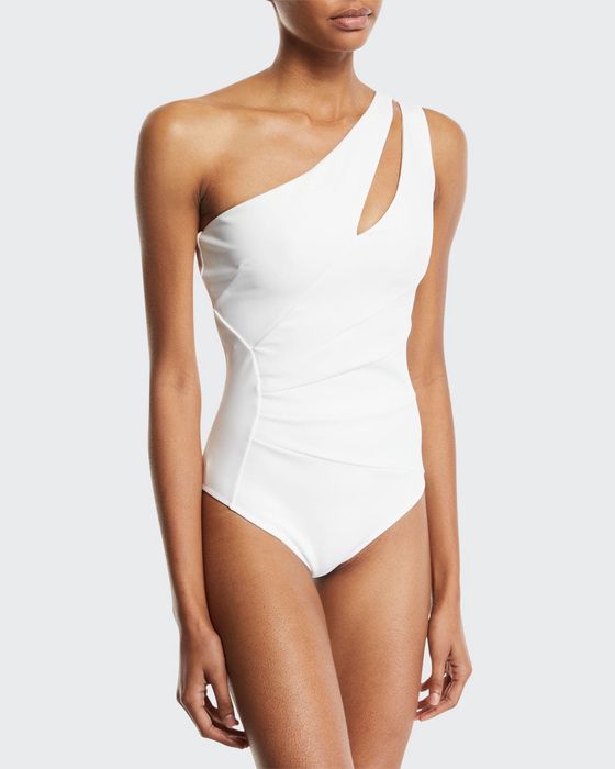 Ani One-Shoulder Solid One-Piece Swimsuit