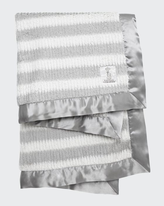 Luxe Rib Stripe Plush Baby Blanket