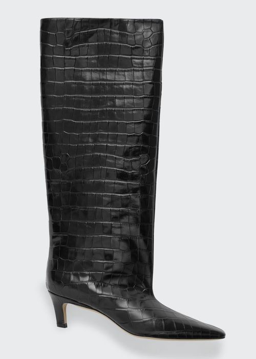 The Wide Shaft Mock-Croc Boots