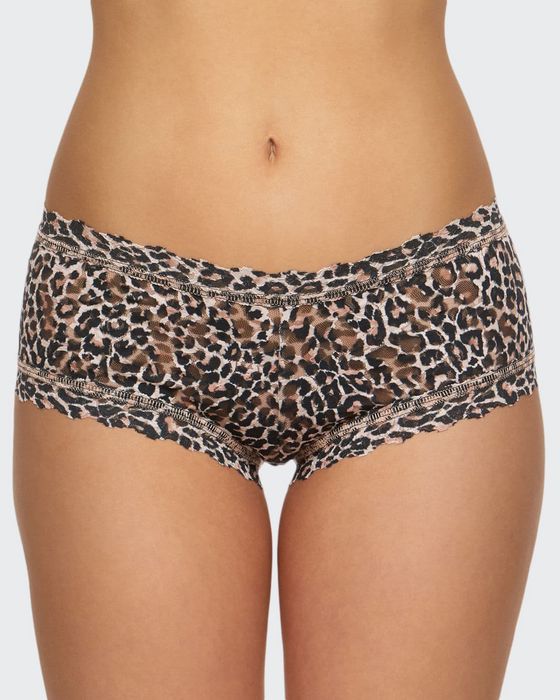 Leopard-Print Lace Boyshorts