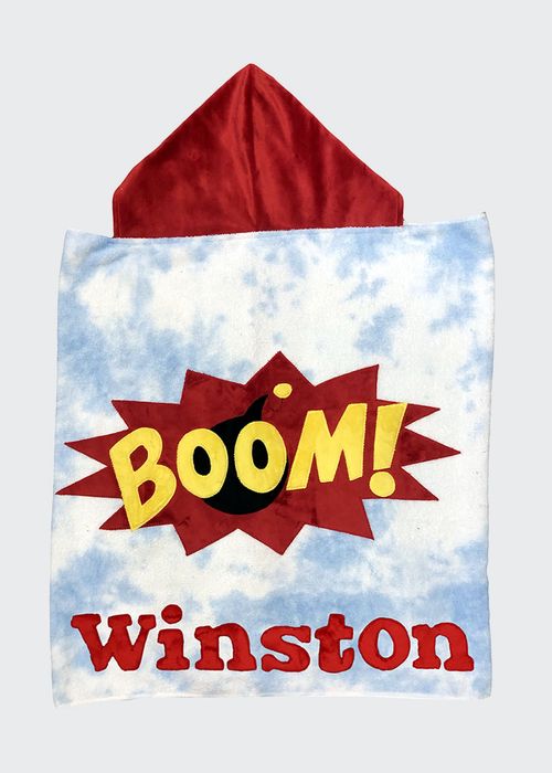 Kid's Boom Hooded Tie-Dye Towel, Personalized