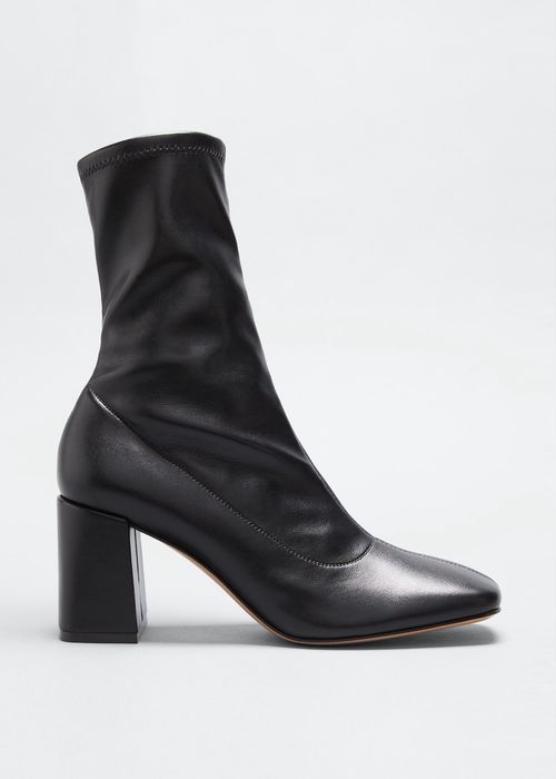 70mm Square-Toe Stretch Napa Booties