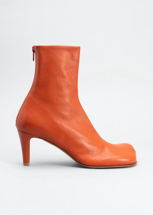 Bloc Stretch Leather Zip Ankle Booties