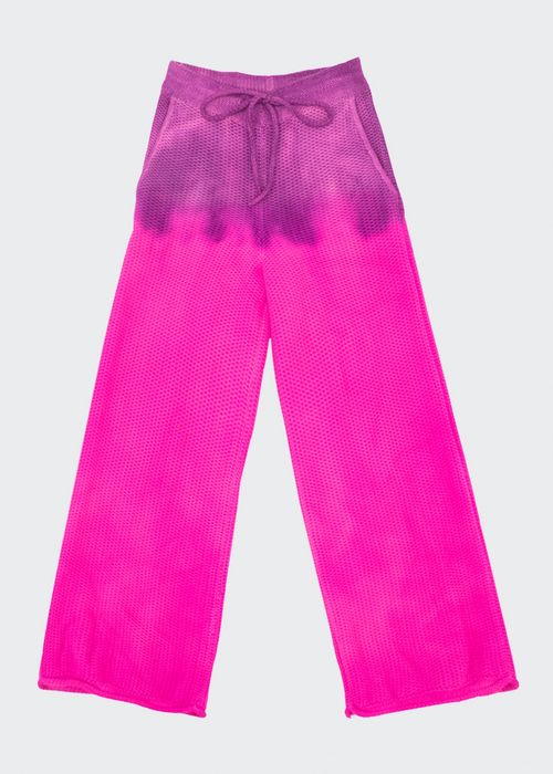 Roller Dip-Dyed Grain Stitch Cashmere Pants