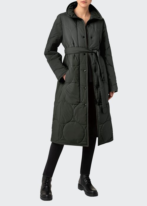 Dot Quilted Belted Coat