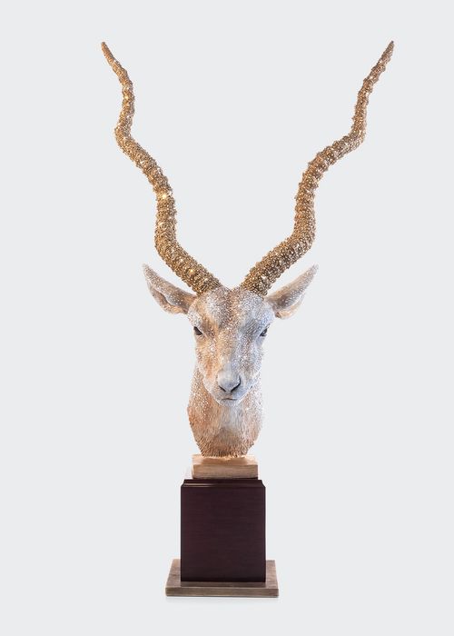White And Gold Antelope Mount Objet
