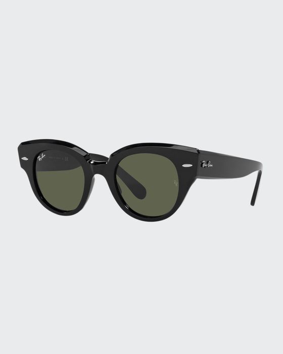 Geometric Acetate Sunglasses, Black