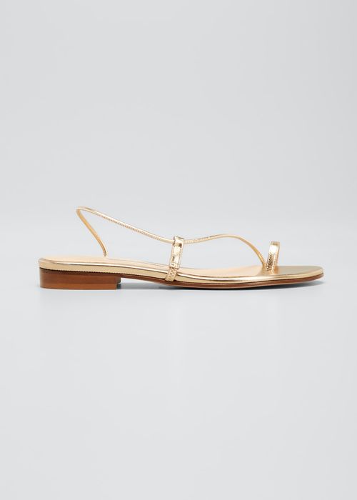 Susan Toe-Ring Leather Slide Sandals