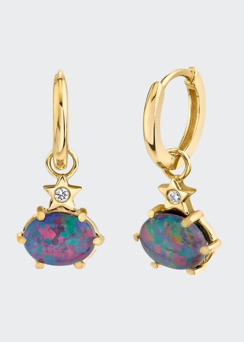 Mini Cosmo Hoop Earrings in Australian Opal
