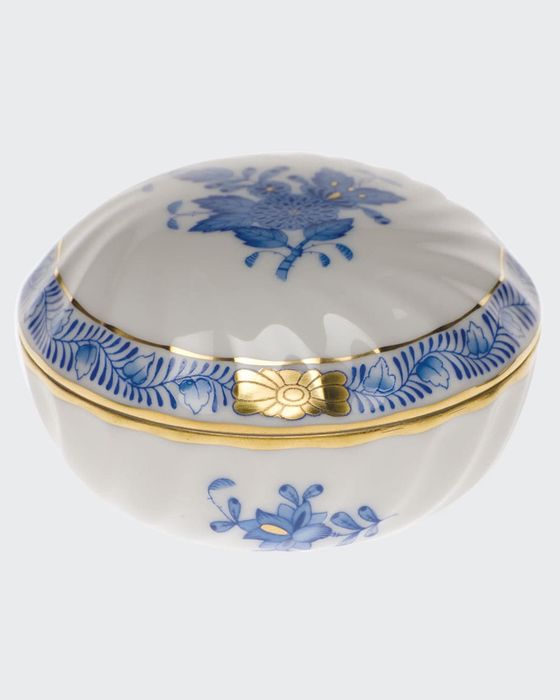 Chinese Bouquet Blue Ring Box