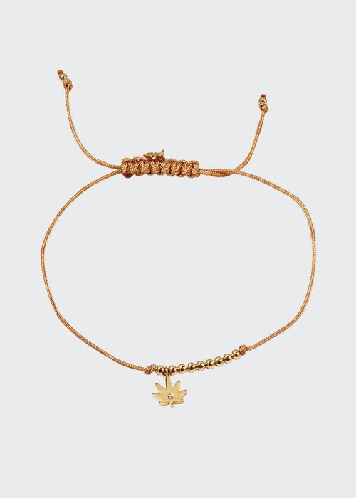 Diamond Pot Leaf Pull-Cord Bracelet