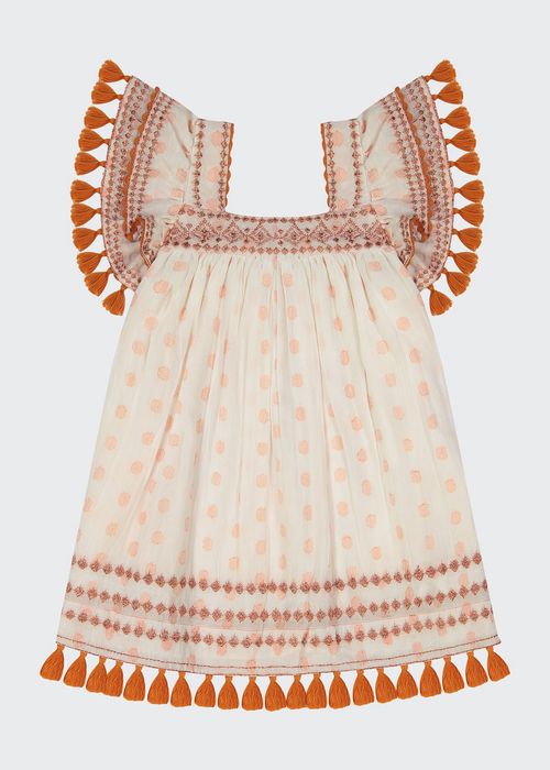 Girl's Serena Tassel Embroidered Dress, Size 2-10