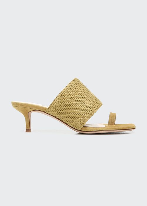 Crenn Woven Suede Toe-Ring Sandals