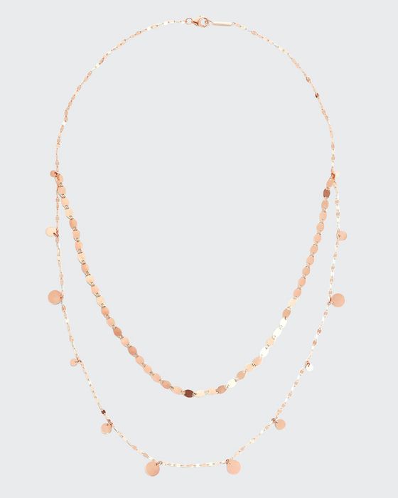 14k Gold 2-Strand Dangle Necklace