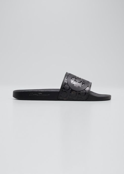 Men's Gancini Leather Slides