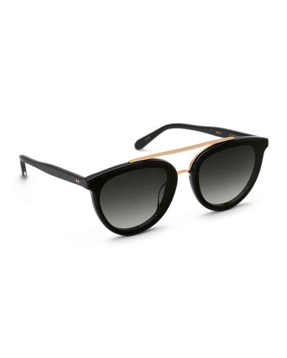 Clio Round Acetate Sunglasses, Black