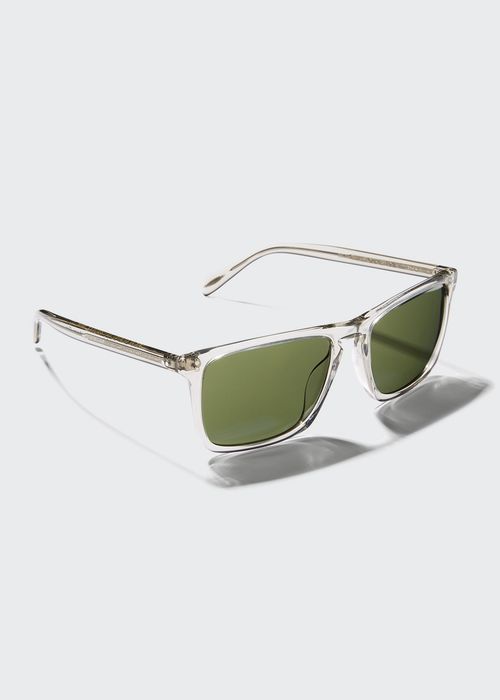 Men's Bernardo Square Translucent Acetate Sunglasses