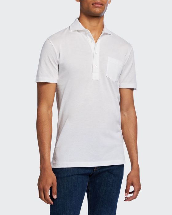 Men's Jersey Pocket Polo Shirt, White