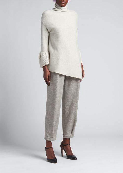 Turtleneck Asymmetric Cashmere Sweater