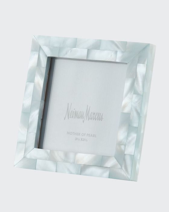 Mother-of-Pearl Picture Frame, Blue, 3.5" x 3.5"
