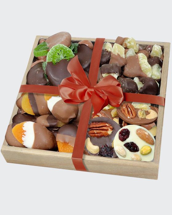 Premium Belgian Chocolate Dipped Fruit and Mendiant Gift Tray