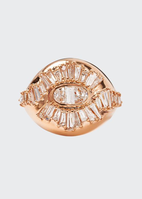 20k Rose Gold Diamond Emblem Ring