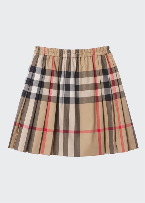 Girl's Hilde Pleated Vintage Check Skirt, Size 3-14