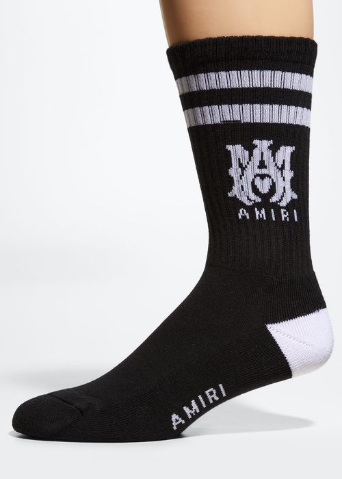 Men's Ribbed MA-Logo Crew Socks