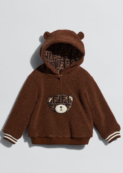 Kid's Plush Bear Ear FF Logo Sweater, Size 6-24M