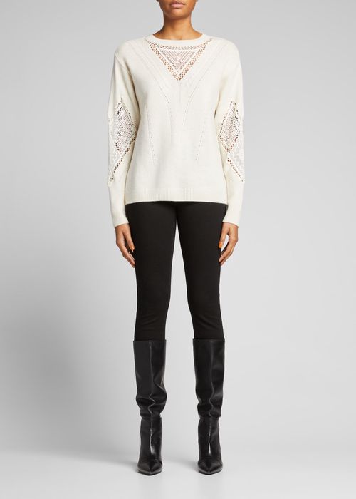 Tabitha Wool-Cashmere Pointelle Sweater