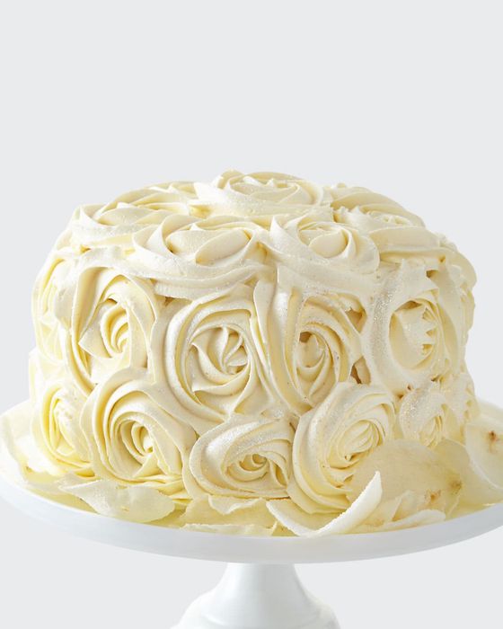 White Buttercream Rose Cake