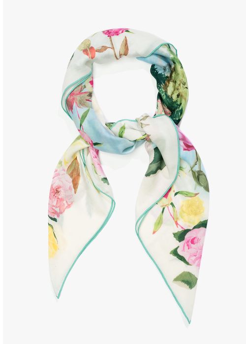The Roses and the Hydrangeas Cashmere-Blend Maxi Scarf