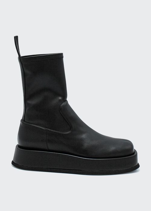 Tall Faux-Leather Platform Chelsea Boots