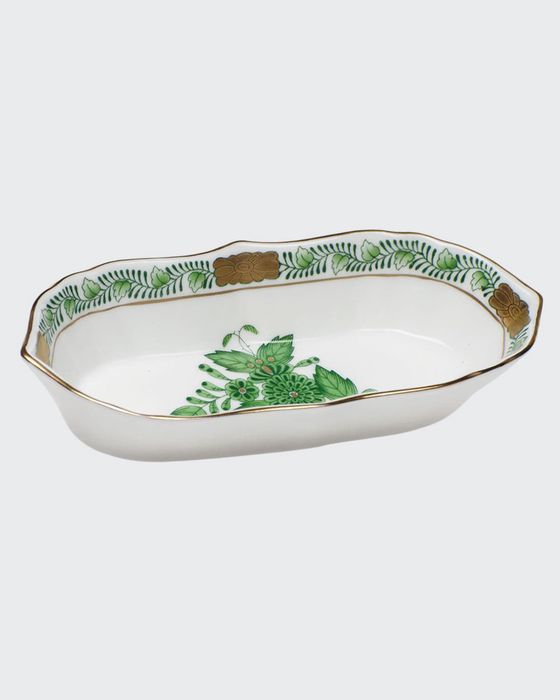 Chinese Bouquet Green Narrow Pin Dish